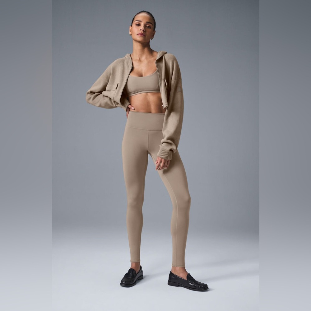 Alo High-Waist Airlift Leggings color is gravel taupe size large - Picture 2 of 6
